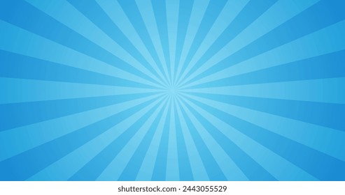 Simple Gradient Blue Blank Horizontal Plain Background With Stripe Light Explosion Effect