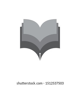 simple gradient book geometric design education logo vector