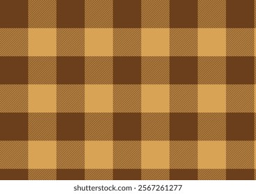 Simple gradient brown tone plaid seamless pattern vector. Background graphic tartan fashion design use for print, texture, cloth, fabric, flannel.	