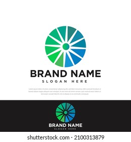 simple gradient color circle ornament logo, symbol, icon