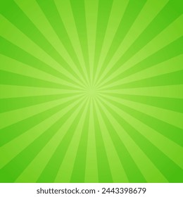 Simple Gradient Green Radiance With A Burst of Colorful Rays Texture In Blank Square Plain Vector Background 