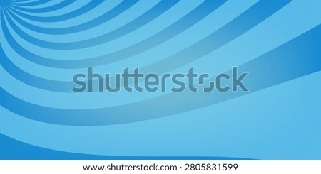 Simple Gradient Groovy Rays Of Comic Style Blue Swirl Sunburst Effect In Blank Horizontal Plain Background 