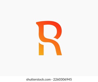 Simple gradient letter R logo design  template on white backgorund