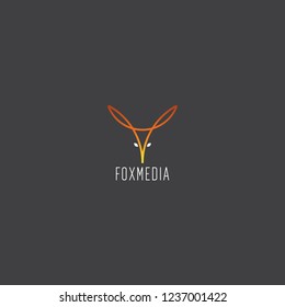 simple gradient modern elegant unique and artistic gold color foxmedia Logo template