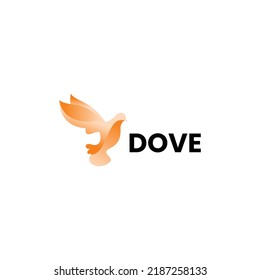 Simple Gradient orange dove logo
