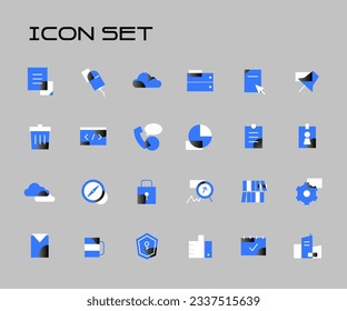 Conjunto de iconos de punto de degradado simple 