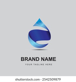 Conceito de logotipo de gota d'água de gradiente simples
