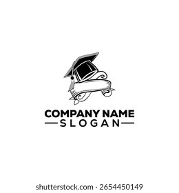 Simple Graduation Cap Icon Logo Design