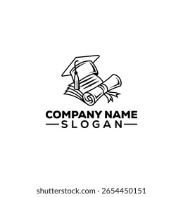 Simple Graduation Cap Icon Logo Design