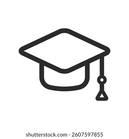 A simple graduation cap illustration, symbolizing education, academic success, and graduation achievement.