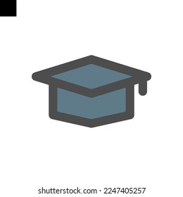 einfaches Graduierungssymbol Logo auf flachem Vektorgrafik