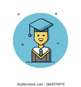 Simple graduation illustration. Easy to edit with vector file. Can use for all your graphic design content. Especially about education.