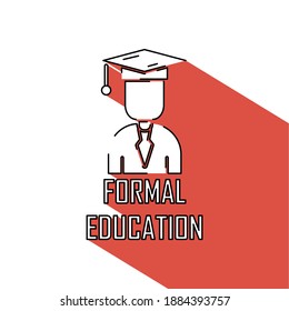 Simple graduation illustration with long shadow style. Easy to edit with vector file. Can use for your illustration. Especially about education.