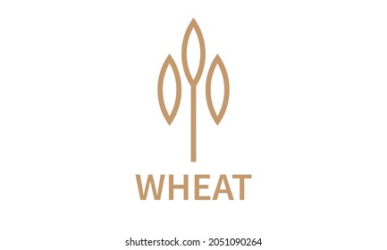 Simple Grain, Barley, Wheat Logo Icon Design