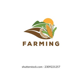 Simple Grain and Bean Farming Logo Design Template