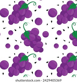 Simple Grape Fruit Illustration Pattern