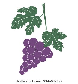 
Simple grape fruits and grape leaves, vector material