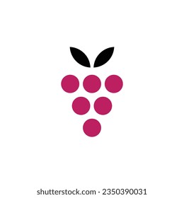 Simple grape icon vector logo.