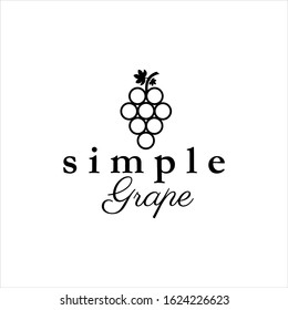 simple grape logo design image,vine fruit vector illustration