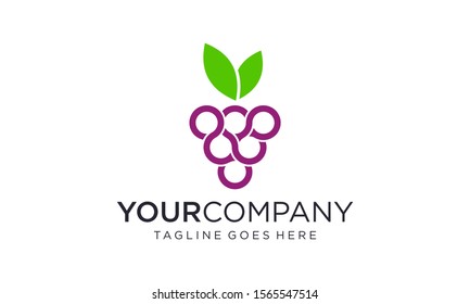 Simple grape logo designs concept