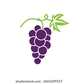 Simple Grape logo. grapes icon vector.