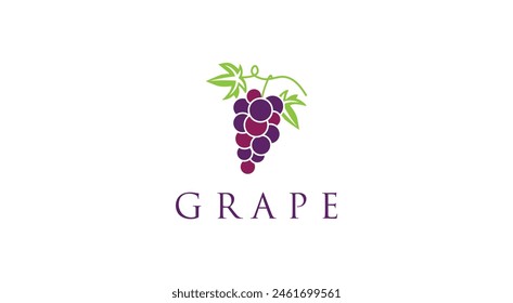 Simple Grape Logo. Trauben Symbol Vektorgrafik.