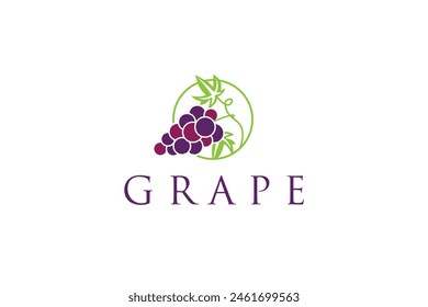 Simple Grape logo. grapes icon vector.