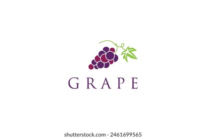 Logotipo de uva simple. Vector de iconos de uvas.