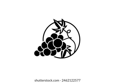 Simple Grape logo. grapes icon vector.