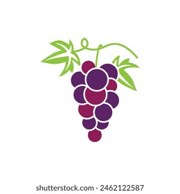 Simple Grape logo. grapes icon vector.