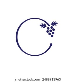 Simple Grape logo. grapes icon vector.