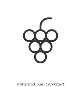 Simple grapes line icon. Premium symbol in stroke style. Design of grapes icon. Vector illustration.