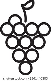 Simple grapes line icon.Design of grapes icon. Vector illustration.