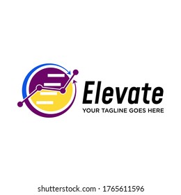Simple Graph diagram or trade with circle arrow image graphic icon logo design abstract concept vector stock. Can be used in conjunction with chart or trading