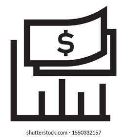 Simple Graph flat style icon vector