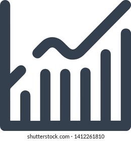 Simple graph icon in trendy flat design isolated on white background