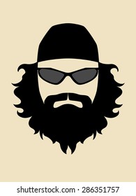 Simple graphic of a biker portrait