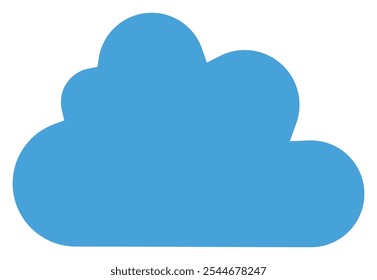 Simple graphic of a blue cloud, ideal for weather and technology themes.
