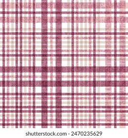 Simple graphic check texture.Textile geometrical check texture background pattern.Vertical irregular size multi-colored pink,red,beige  checks Vector. Textile