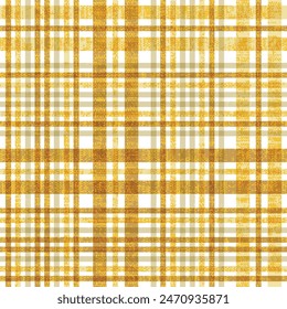 Simple graphic check texture.Textile geometrical check texture background pattern.Vertical irregular size golden colour checks Vector. Textile