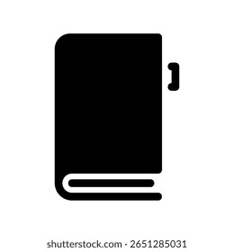Simple graphic of a closed book with a bookmark for literary content