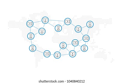 Simple graphic of Crypto Currency Blockchain - Infographic Blockchain