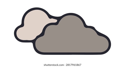 Simple graphic depicting clouds in varied shades of grey, representing weather or sky concepts.
