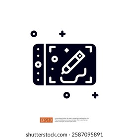 A simple graphic depicting a notepad with a pencil, symbolizing note-taking or creative writing.