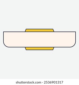 Un Diseño gráfico sencillo con un hexágono amarillo y un Anuncio beige.