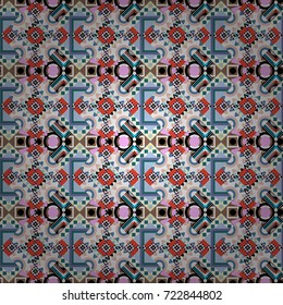 Simple graphic design. Modern stylish texture with blue, black and white tiles. Repeating geometric tile pattern. Trendy hipster geometry. Vector seamless pattern.
