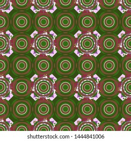 Simple graphic design. Repeating geometric tile pattern. Vector seamless pattern. Trendy hipster geometry. Modern stylish texture with brown, green and red tiles.