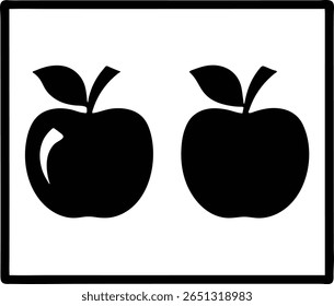 Sencillo Diseño gráfico de dos manzanas.