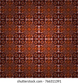 Simple graphic design. Vector seamless pattern. Repeating geometric tile pattern. Modern stylish texture with red, brown and orange tiles. Trendy hipster geometry.