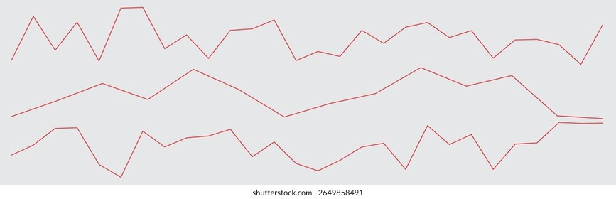 A simple graphic displays three distinct red lines against a plain light gray background. 